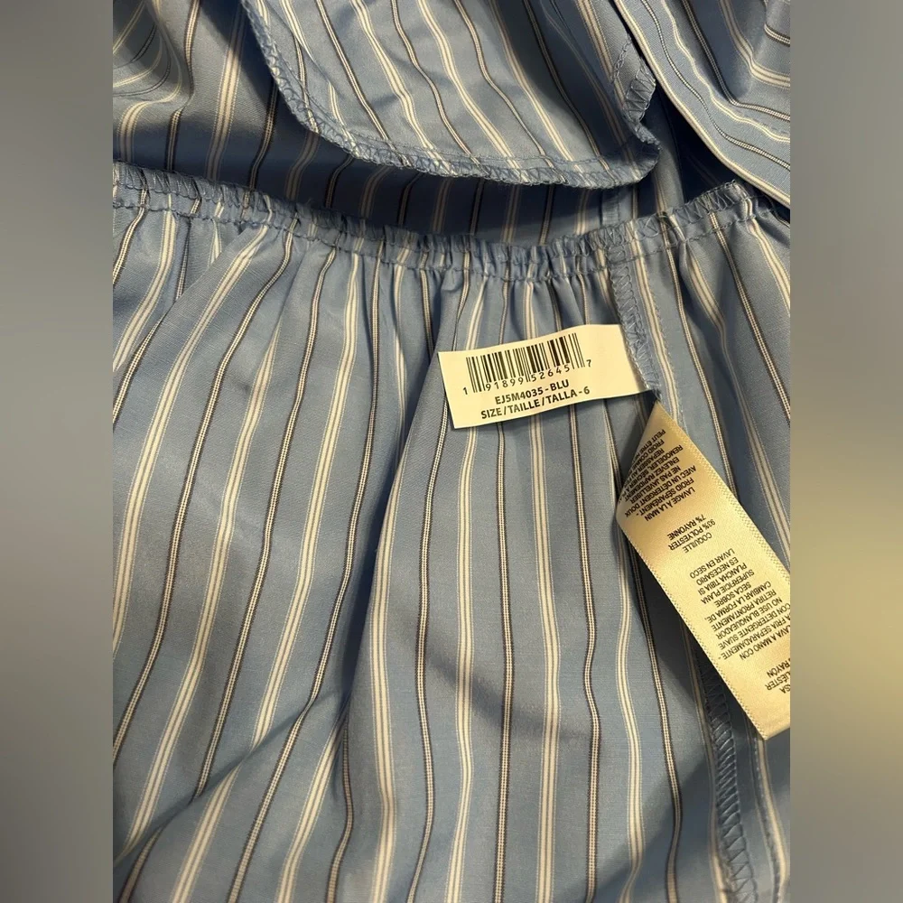 Eliza J Light Blue Striped Long Sleeve Dress Size 6 NWT - Picture 9 of 9